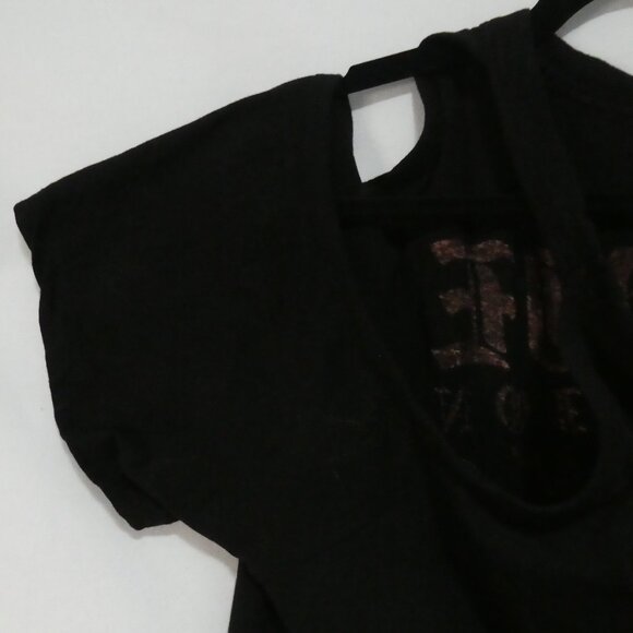 TORRID | size 1 | Black Indie Invasion Graphic T-Shirt | Cold / Cut-Out Shoulder - Picture 9 of 13